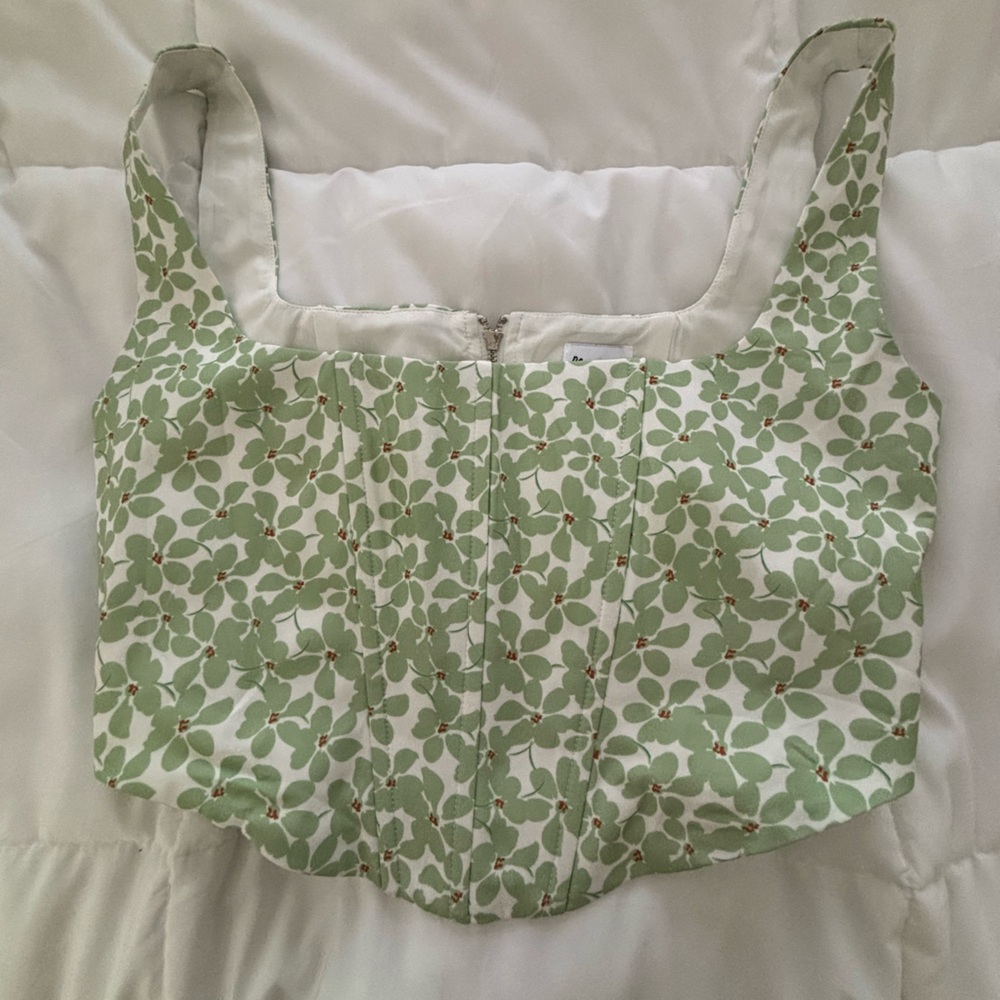 Princess Polly Green Floral Bonnet